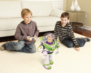 Kids Having Fun With Buzz Lightyear Toy Story